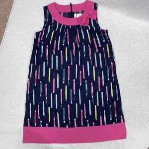 Gymboree navy pink pencil dress sleeveless back to school size 10
